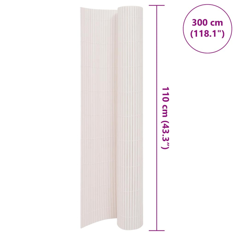 Gartenzaun Doppelseitig 110x300 cm Weiß