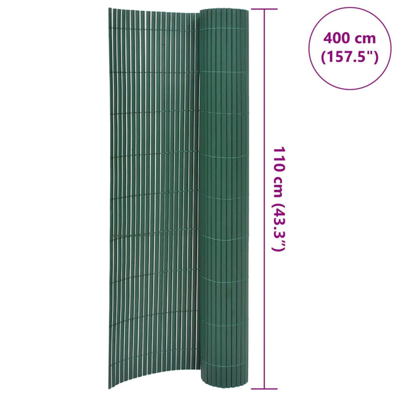 Gartenzaun Doppelseitig 110x400 cm Grün