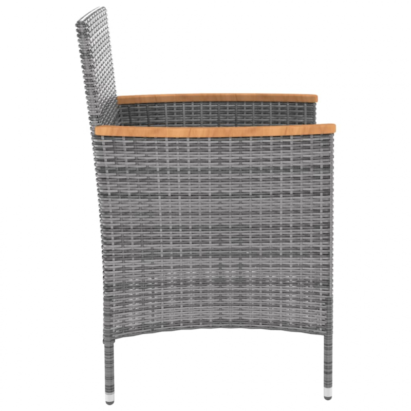 Garten-Essstühle 4 Stk. Poly Rattan Grau