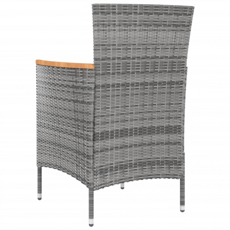 Garten-Essstühle 4 Stk. Poly Rattan Grau