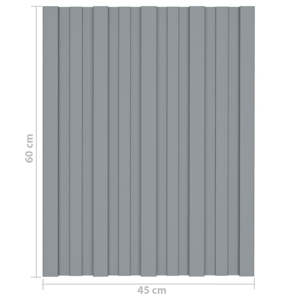 Dachpaneele 36 Stk. Verzinkter Stahl Silbern 60x45 cm