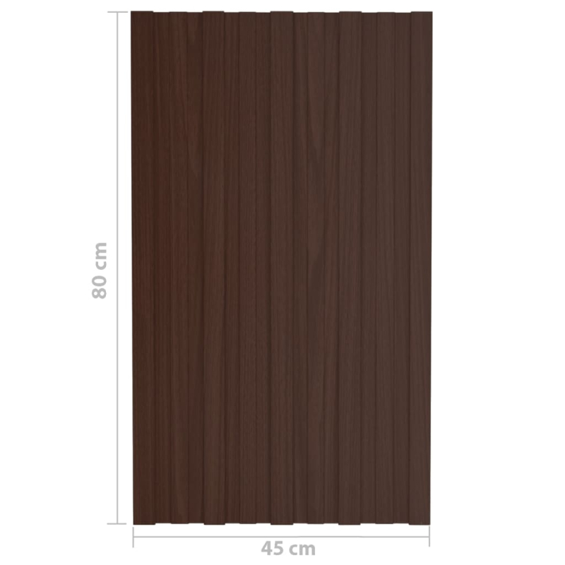 Dachpaneele 36 Stk. Verzinkter Stahl Braun 80x45 cm
