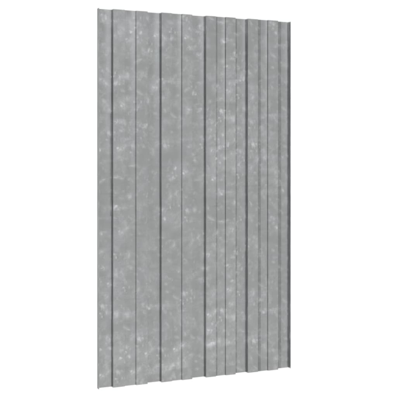 Dachpaneele 12 Stk. Verzinkter Stahl Silbern 80x45 cm