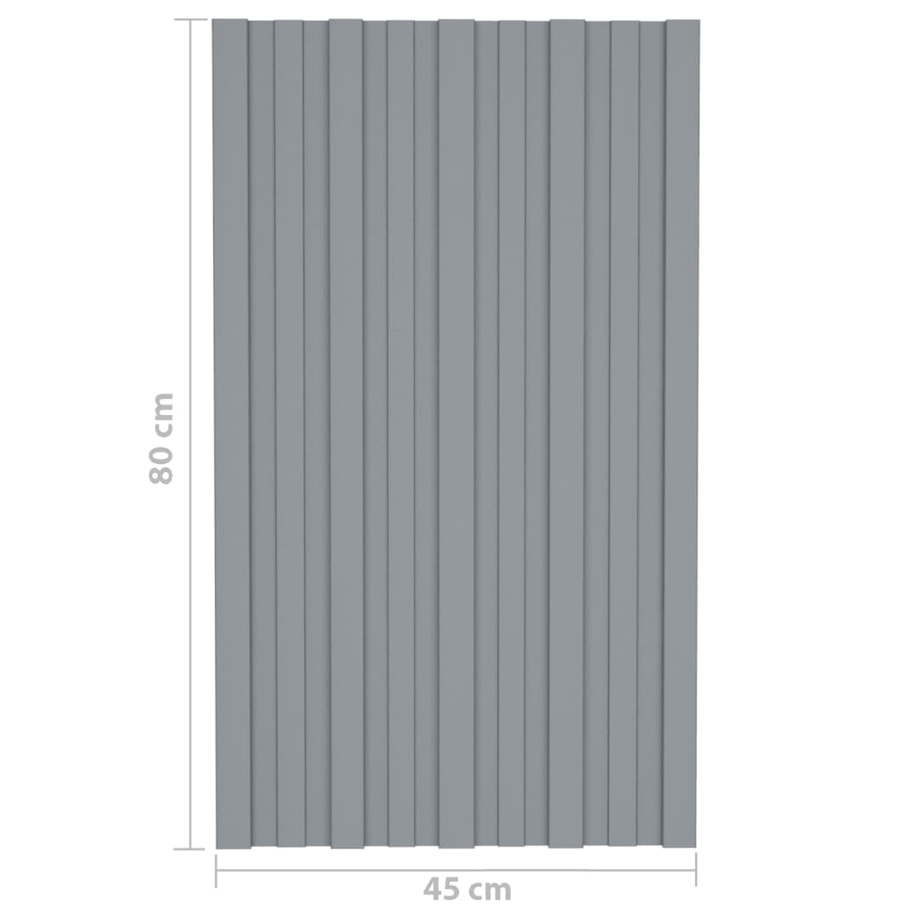 Dachpaneele 36 Stk. Verzinkter Stahl Silbern 80x45 cm