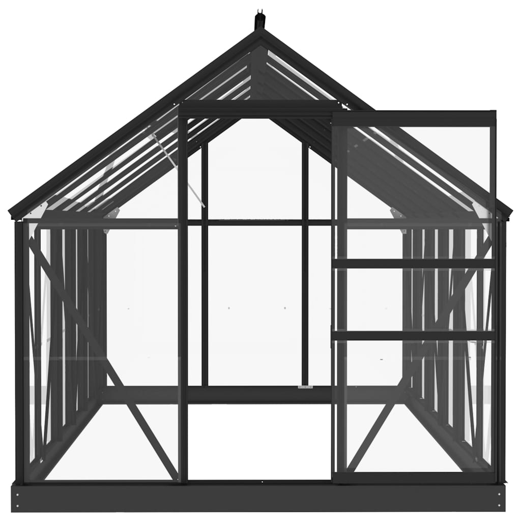 Glas Gewächshaus Anthrazit 155x298x191 cm Aluminium