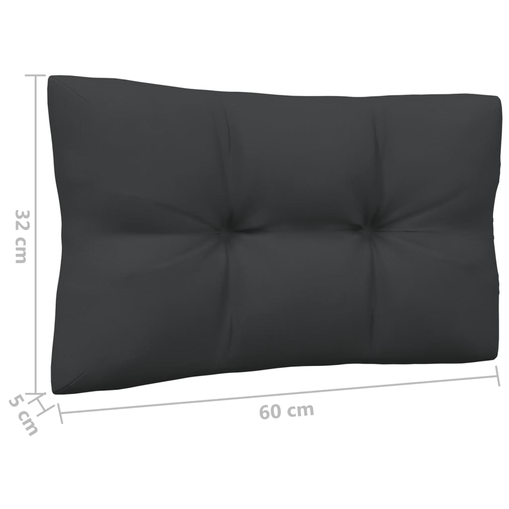 2-Sitzer-Gartensofa mit Kissen Schwarz Massivholz Kiefer