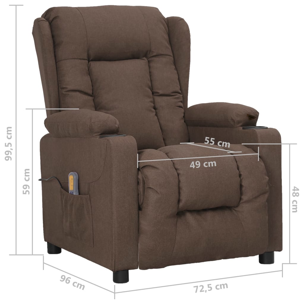 Massagesessel Taupe Stoff