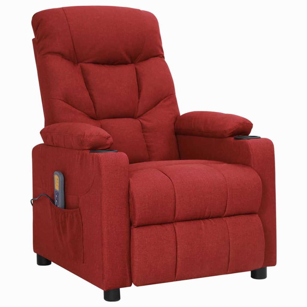 Massagesessel Weinrot Stoff