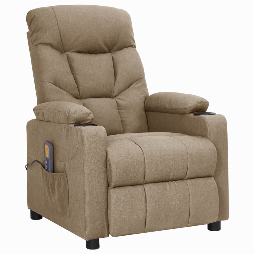 Massagesessel Taupe Stoff