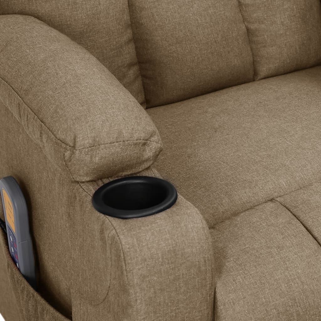 Massagesessel Taupe Stoff