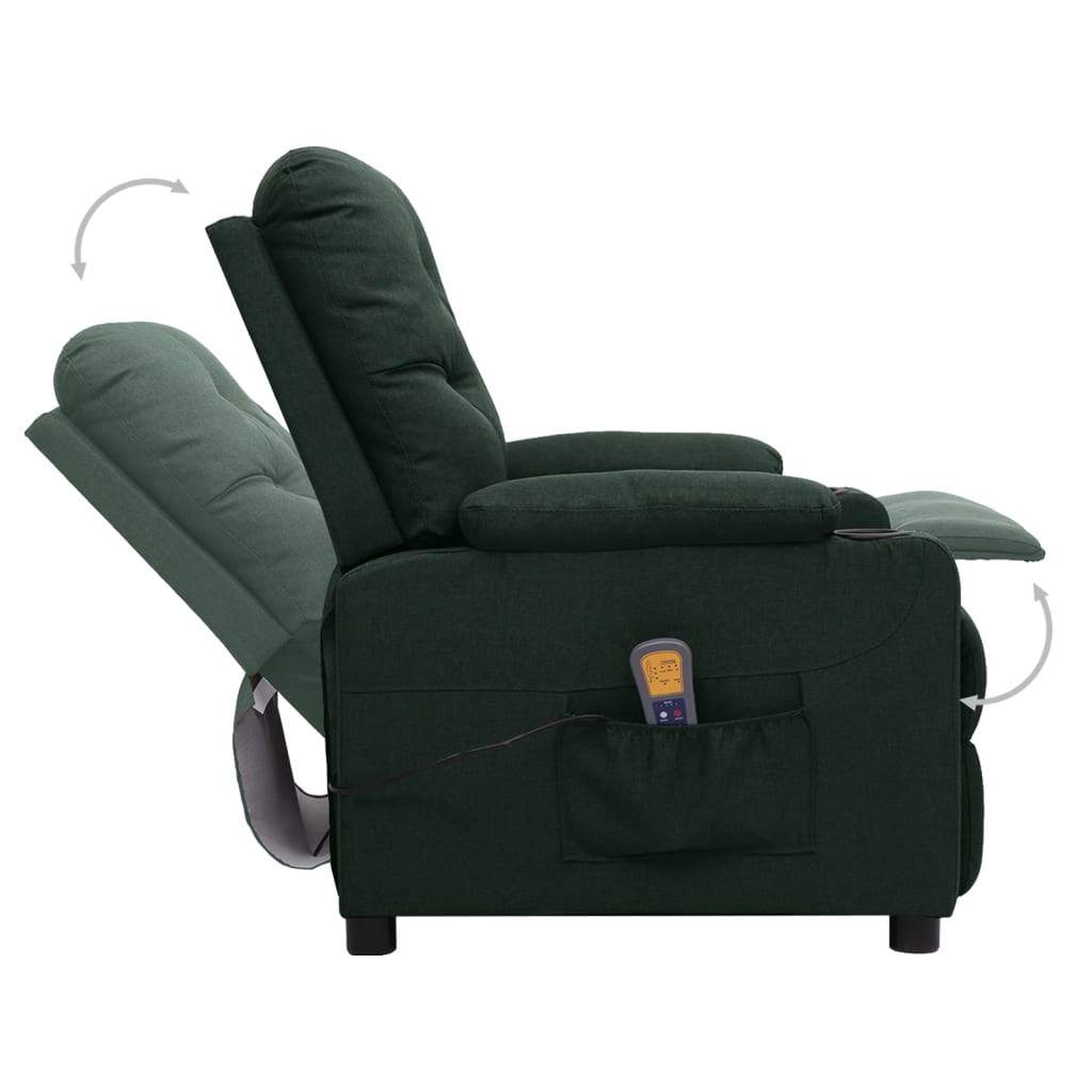 Massagesessel Dunkelgrün Stoff