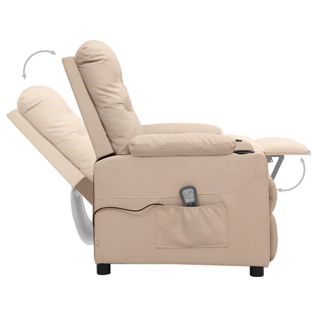 Massagesessel Creme Stoff