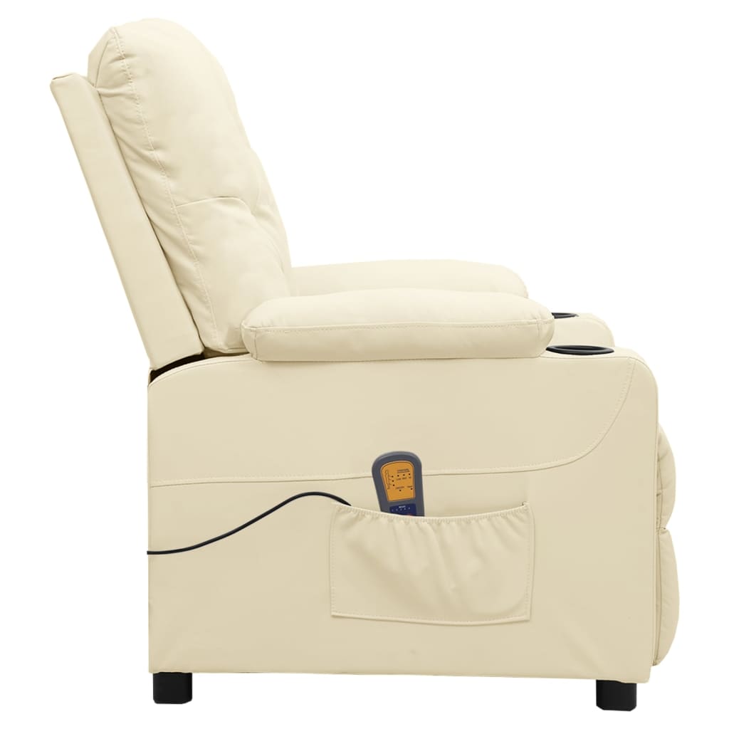 Massagesessel Creme Kunstleder