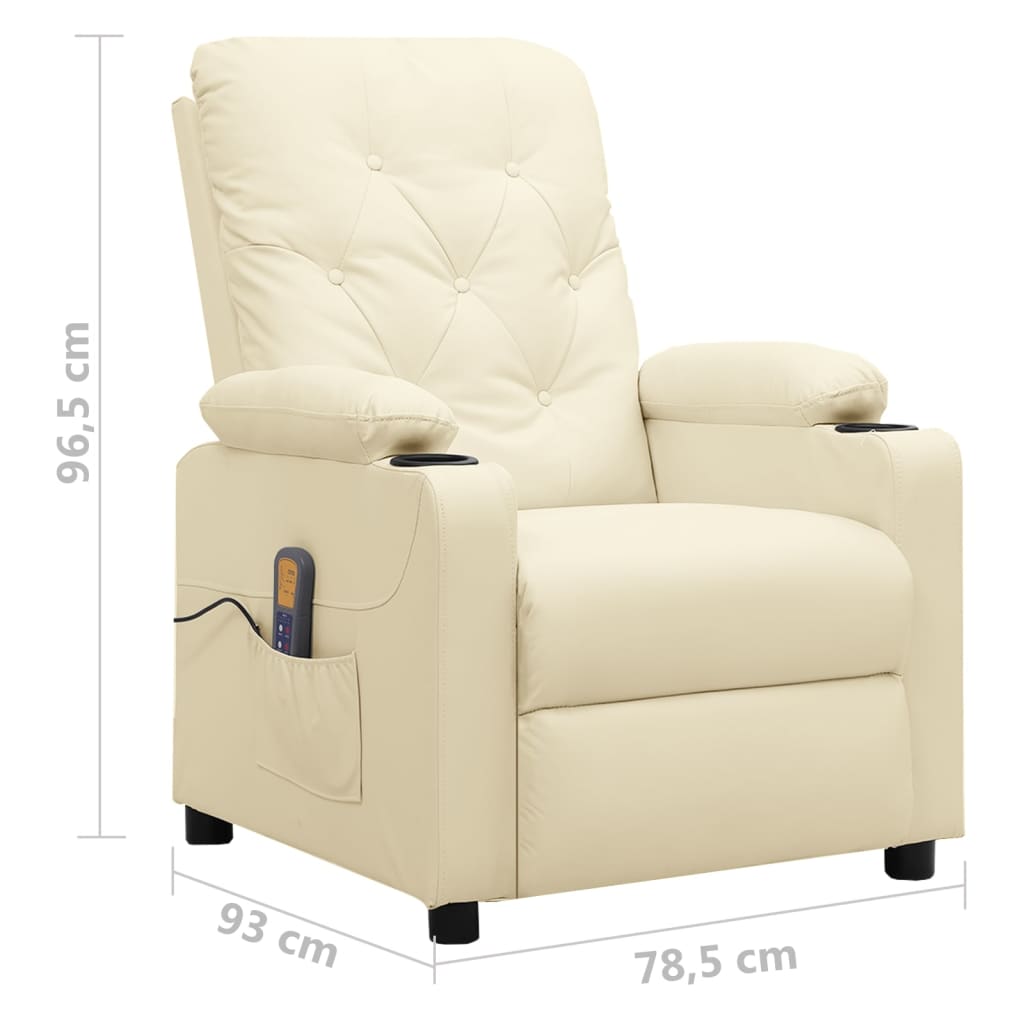 Massagesessel Creme Kunstleder