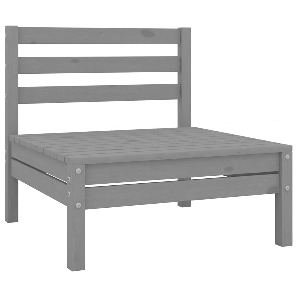 2-Sitzer-Gartensofa Grau Kiefer Massivholz