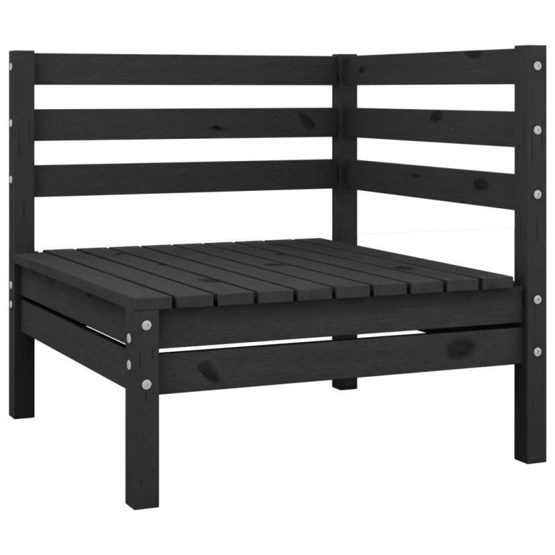 13-tlg. Garten-Lounge-Set Massivholz Kiefer Schwarz