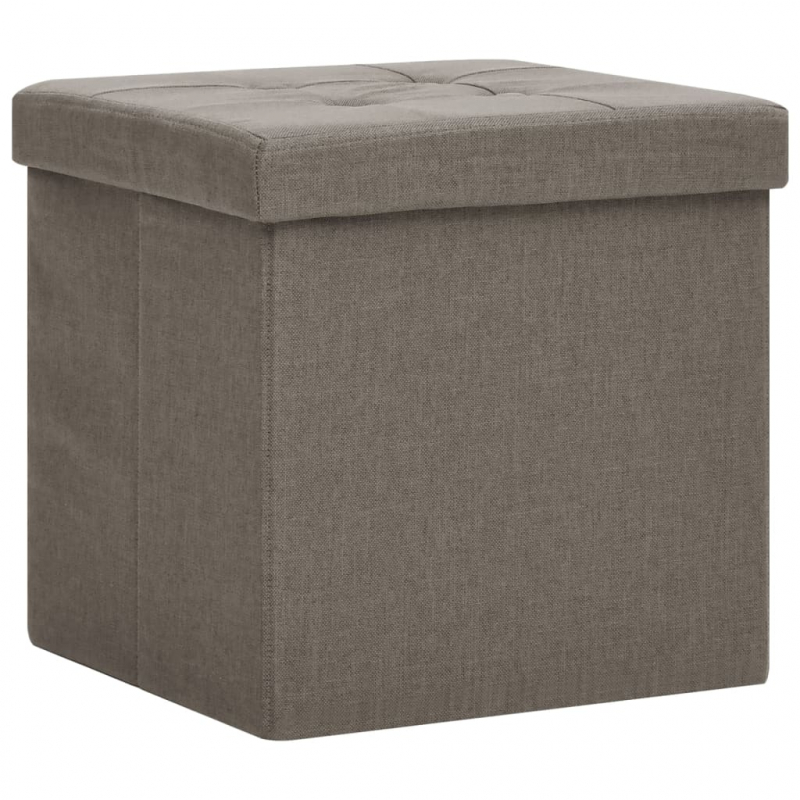 Hocker mit Stauraum 2 Stk. Taupe Leinenoptik