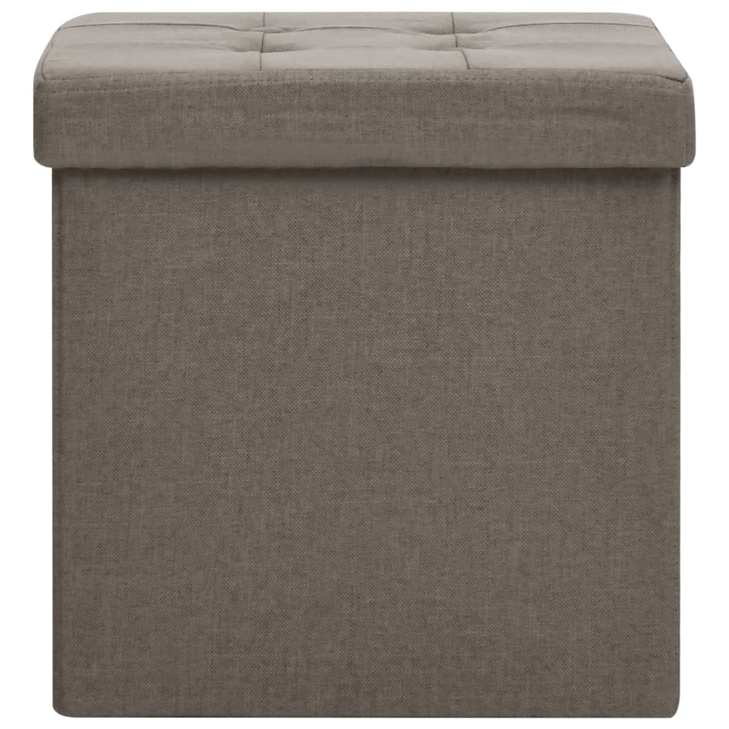 Hocker mit Stauraum 2 Stk. Taupe Leinenoptik