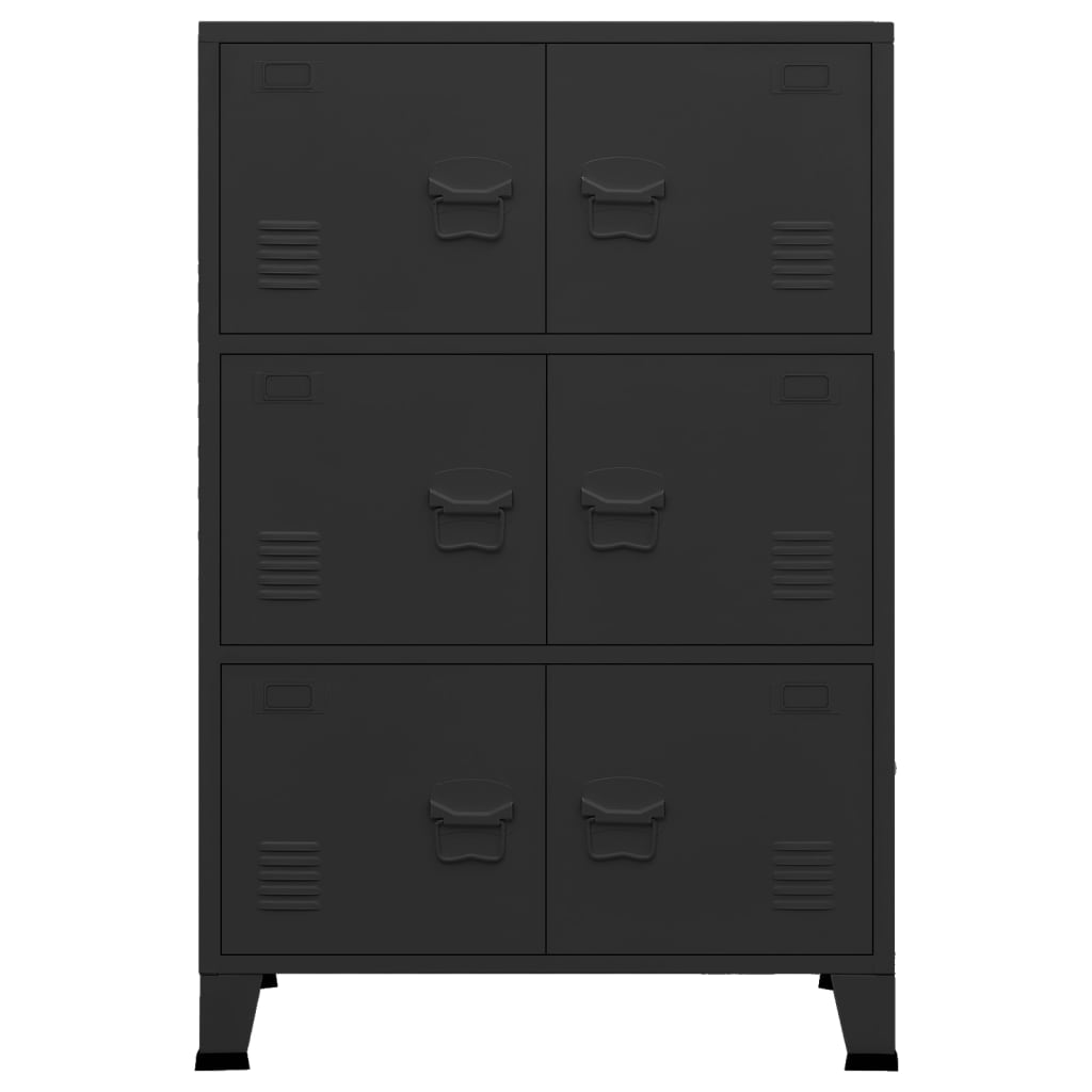 Lagerschrank Industrial Schwarz 75x40x115 cm Metall