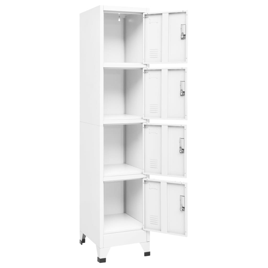 Schließfachschrank Weiß 38x45x180 cm Stahl