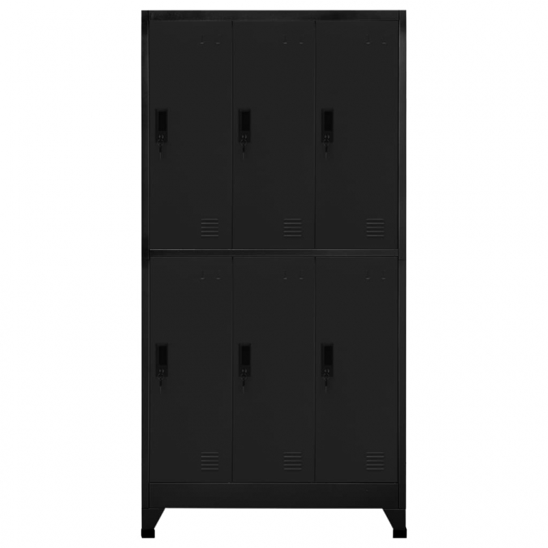 Schließfachschrank Schwarz 90x45x180 cm Stahl