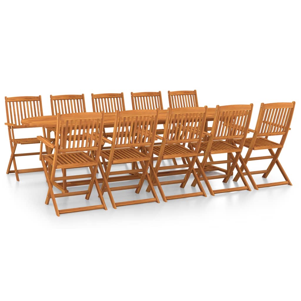11-tlg. Garten-Essgruppe 280x90x75 cm Massivholz Akazie