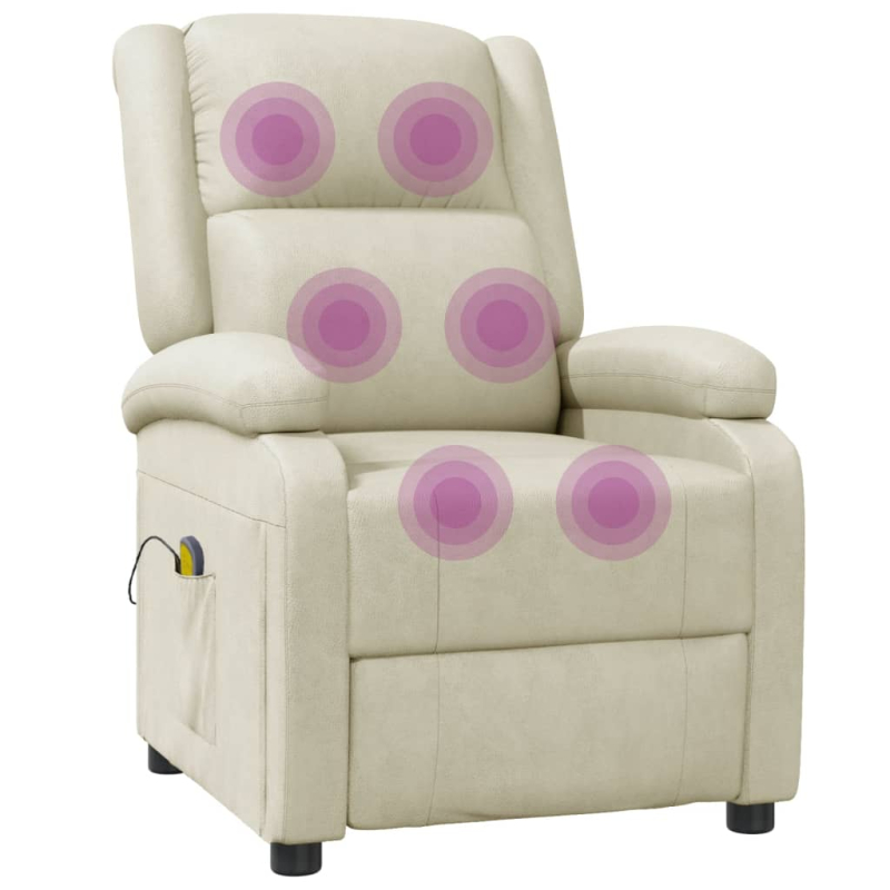 Massagesessel Cremeweiß Kunstleder