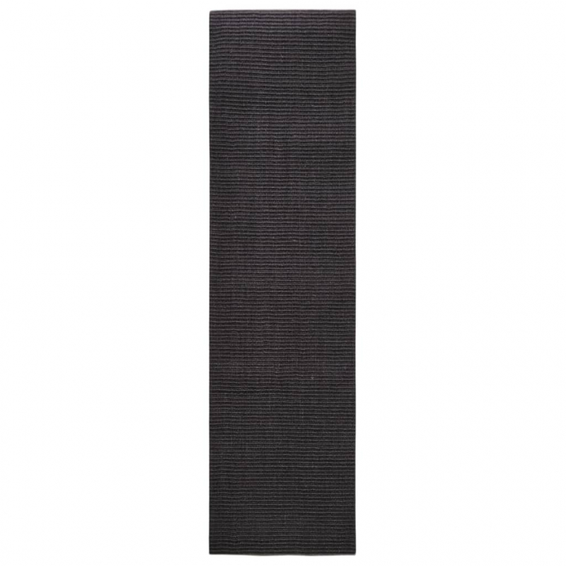 Teppich Natur Sisal 80x300 cm Schwarz