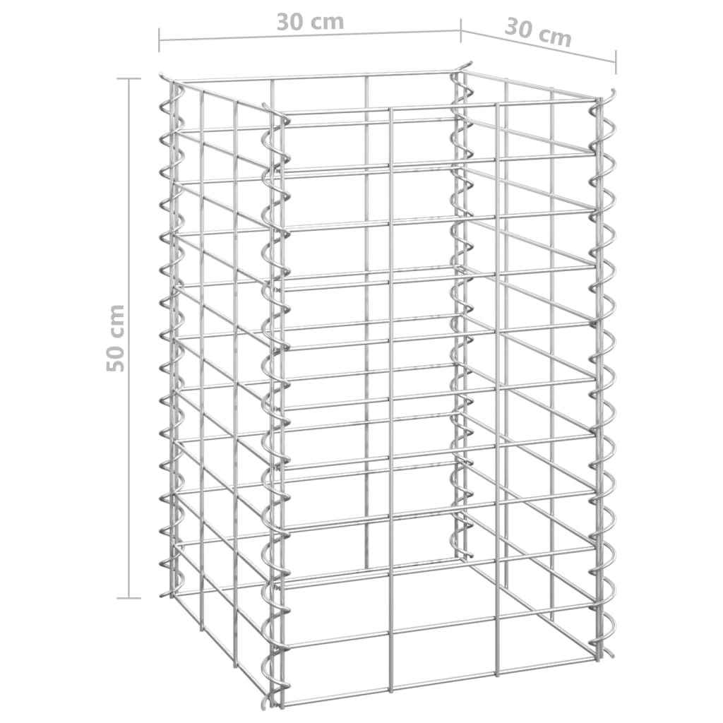 Gabionen-Hochbeete 4 Stk. 30x30x50/100/150/200 cm Eisen