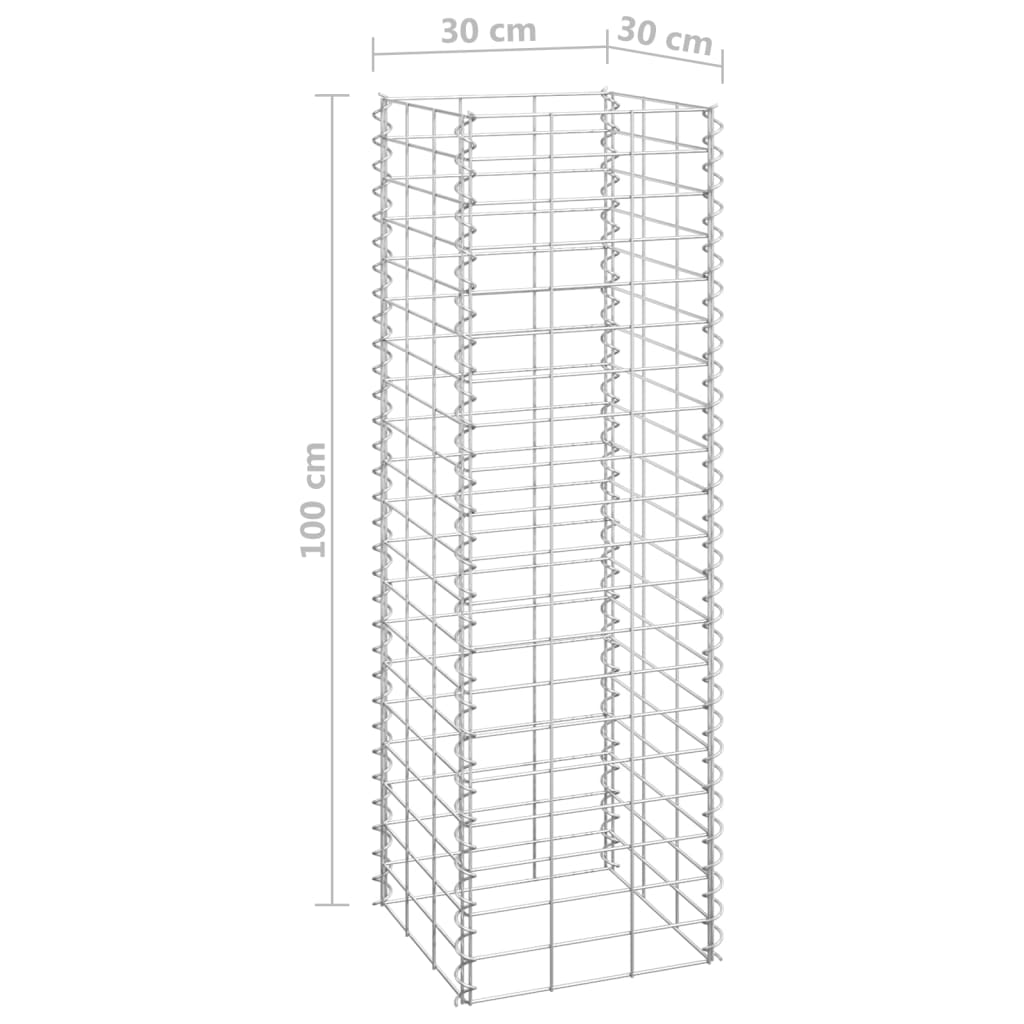 Gabionen-Hochbeete 4 Stk. 30x30x50/100/150/200 cm Eisen