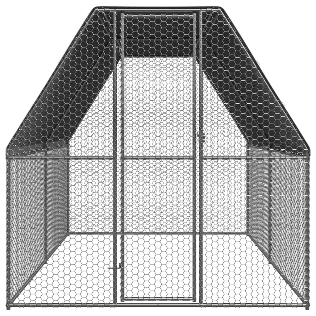 Outdoor-Hühnerkäfig 2x4x2 m Verzinkter Stahl