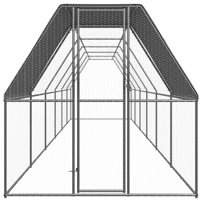 Outdoor-Hühnerkäfig 2x12x2 m Verzinkter Stahl