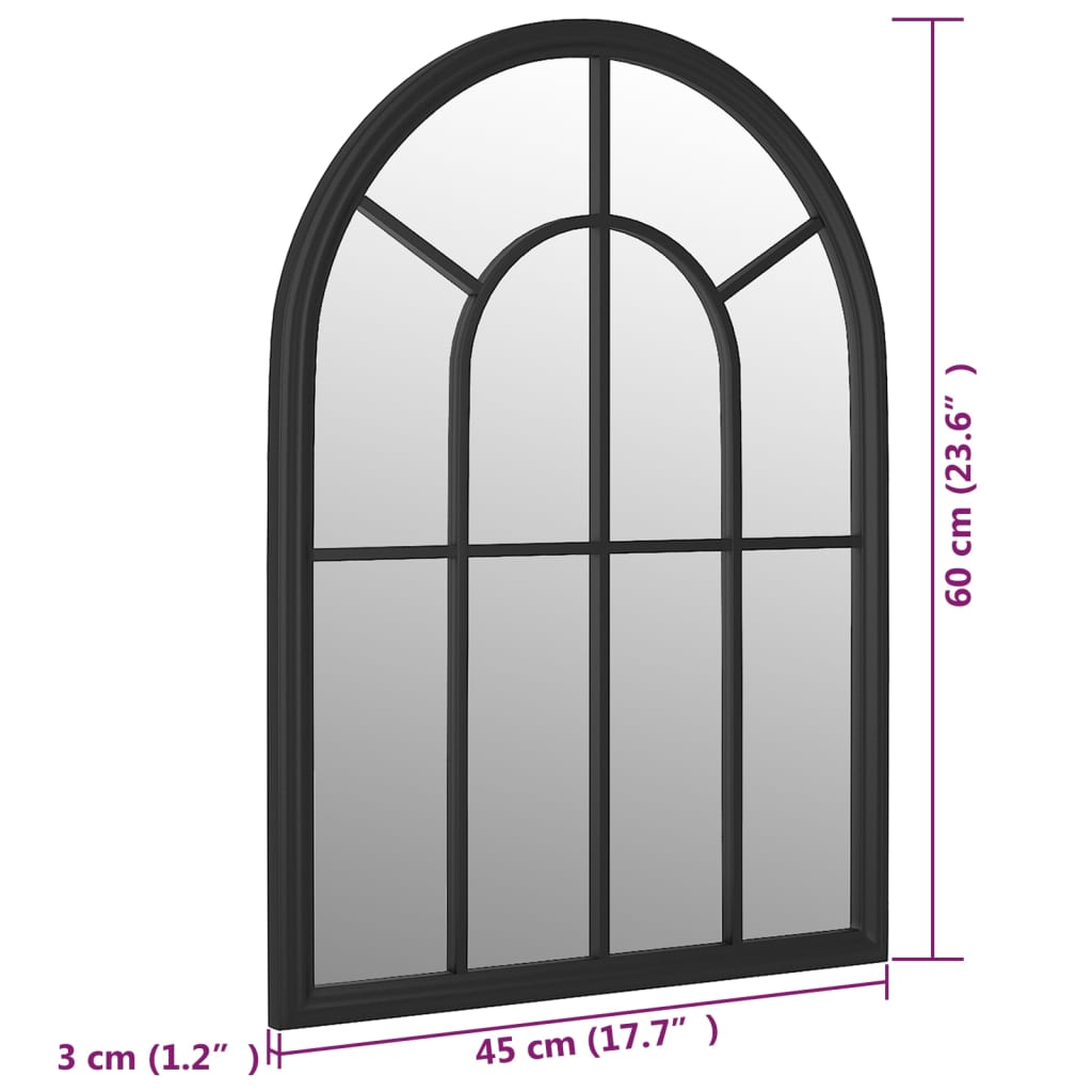 Spiegel Schwarz 60x45 cm Eisen für den Innenbereich