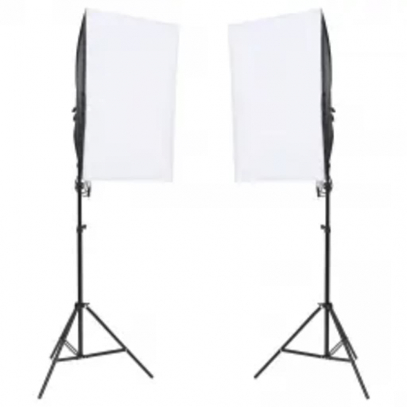 Fotostudio-Set mit Beleuchtung und Hintergrund