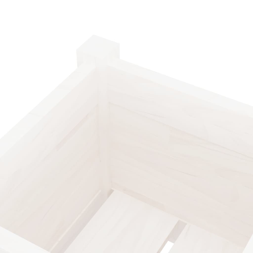 Pflanzkübel Weiß 31x31x70 cm Massivholz Kiefer