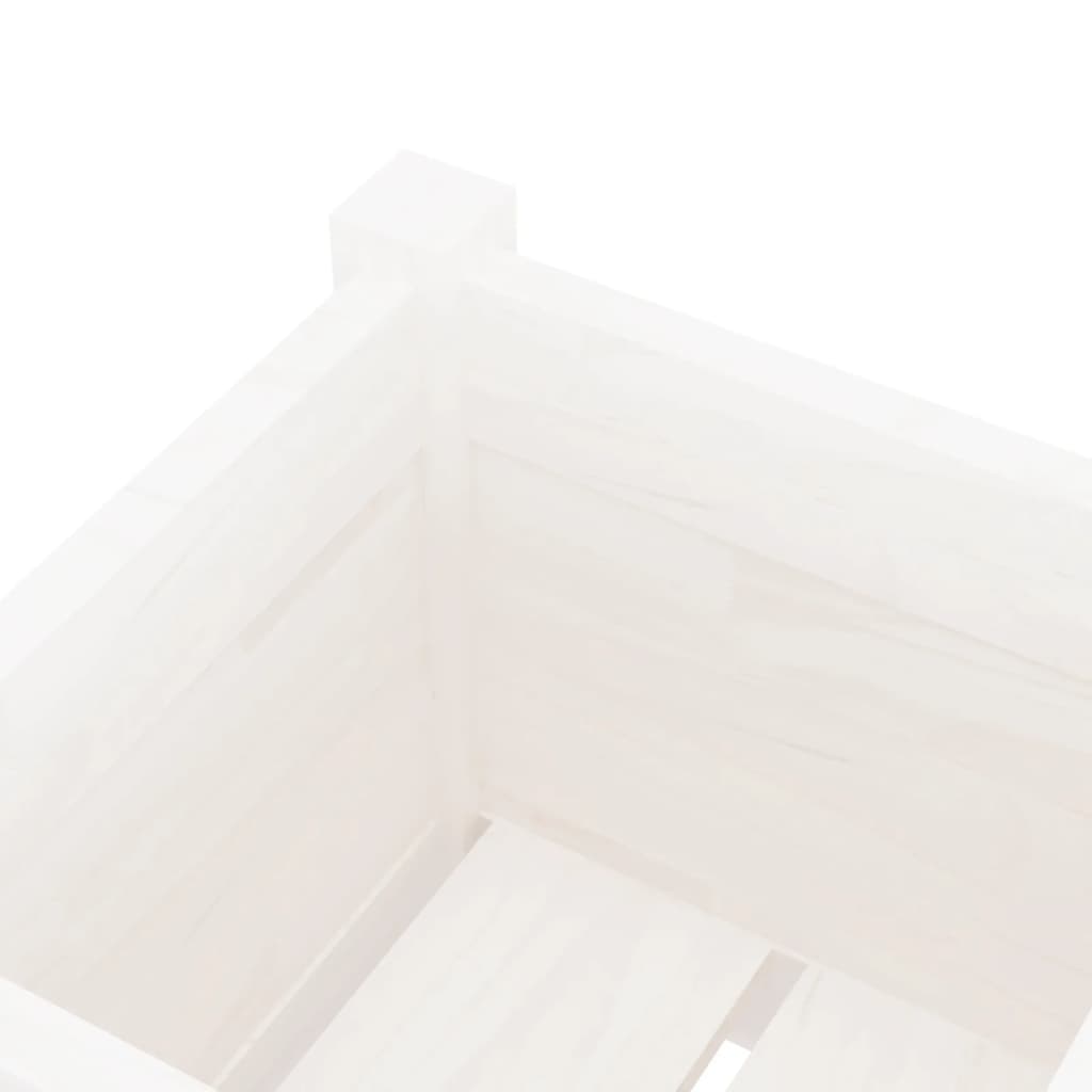 Pflanzkübel 2 Stk. Weiß 31x31x70 cm Massivholz Kiefer