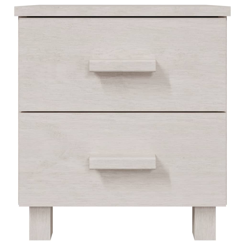 Nachttische HAMAR 2 Stk. Weiß 40x35x44,5 cm Massivholz