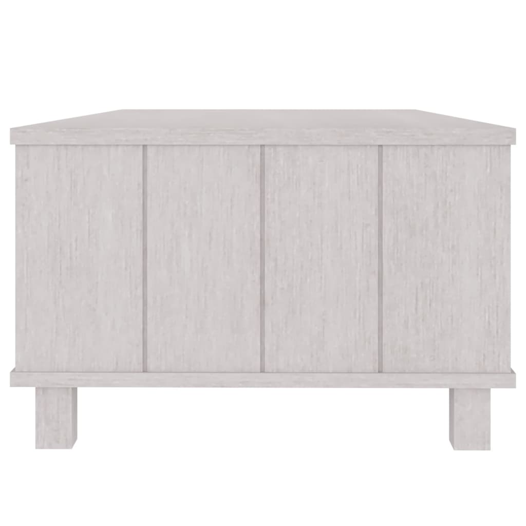 Couchtisch HAMAR Weiß 100x55x35 cm Massivholz Kiefer