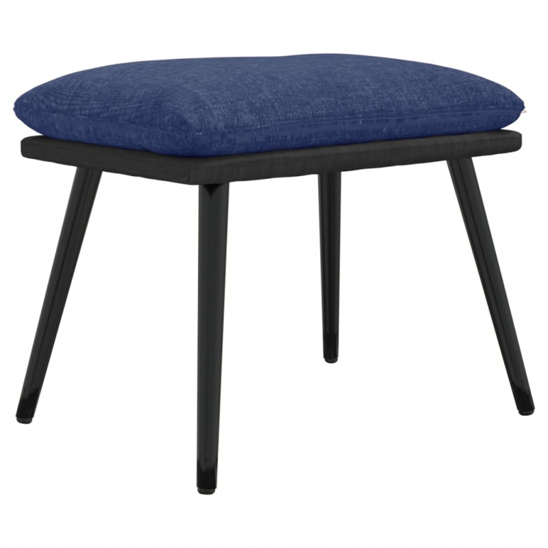 Fußhocker Blau 45x29,5x39 cm Stoff und Kunstleder