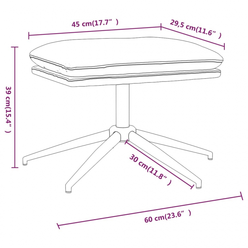 Fußhocker Braun 60x60x39 cm Stoff