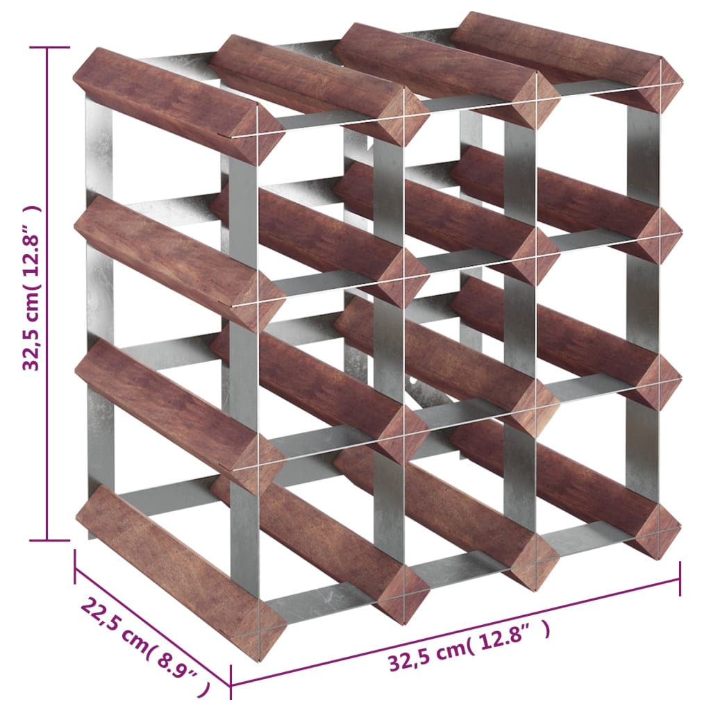 Weinregal für 12 Flaschen Braun Massivholz Kiefer