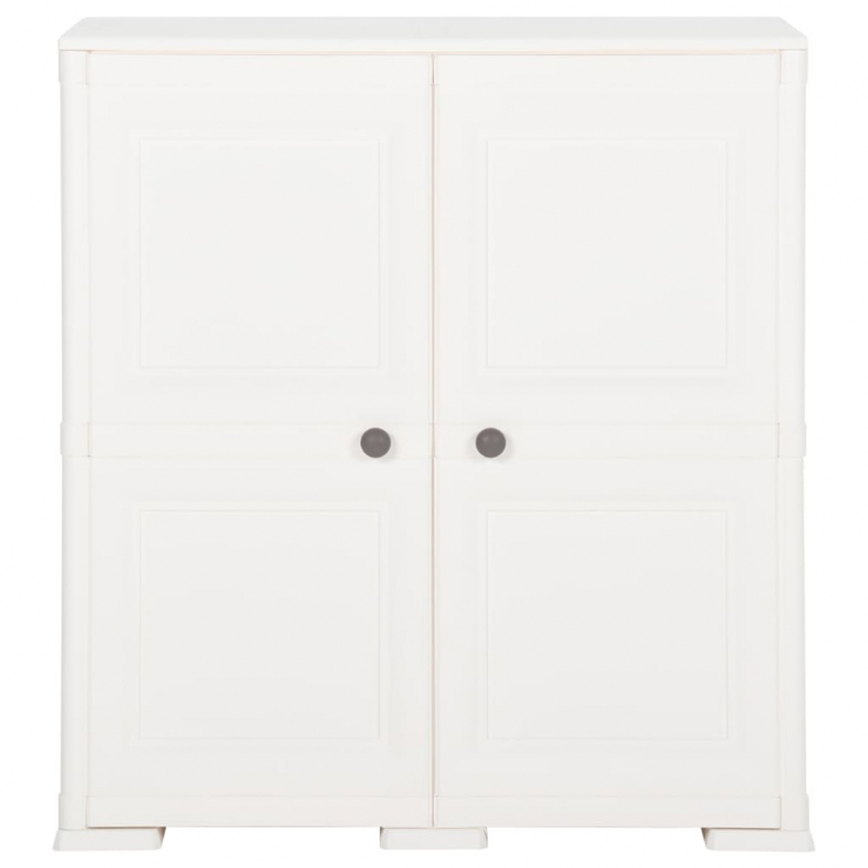 Kunststoffschrank 79x43x85,5 cm Holzdesign Angora-Weiß