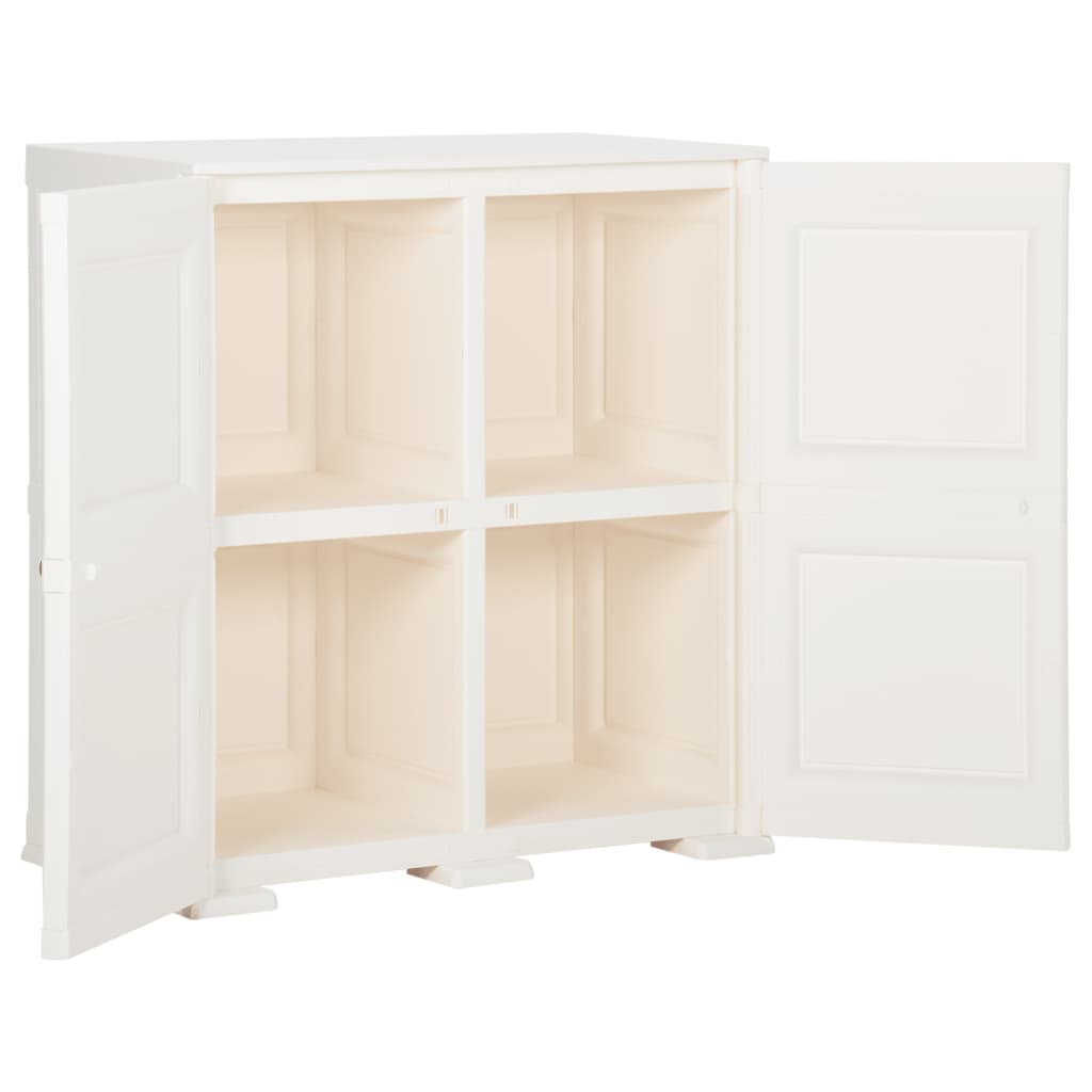 Kunststoffschrank 79x43x85,5 cm Holzdesign Angora-Weiß