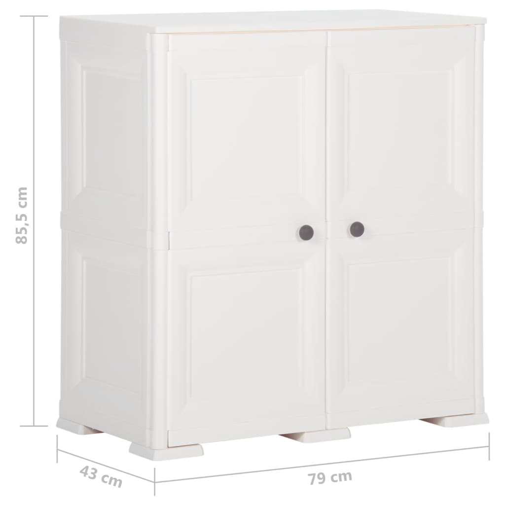 Kunststoffschrank 79x43x85,5 cm Holzdesign Angora-Weiß