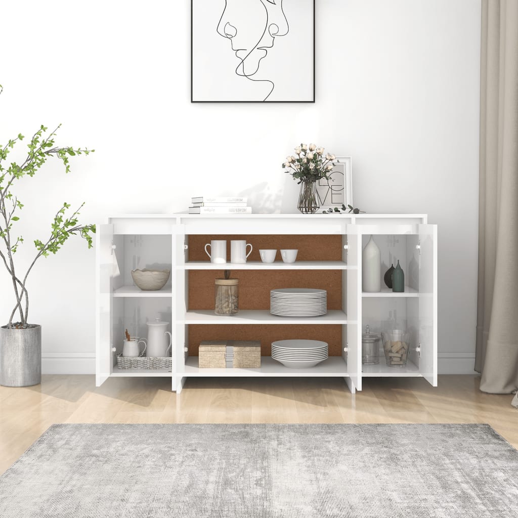 Sideboard Hochglanz-Weiß 135x41x75 cm Holzwerkstoff