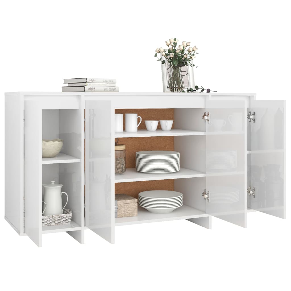 Sideboard Hochglanz-Weiß 135x41x75 cm Holzwerkstoff