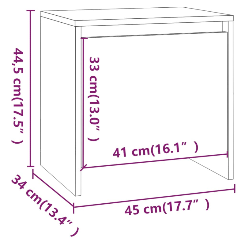 Nachttisch Sonoma-Eiche 45x34x44,5 cm Holzwerkstoff