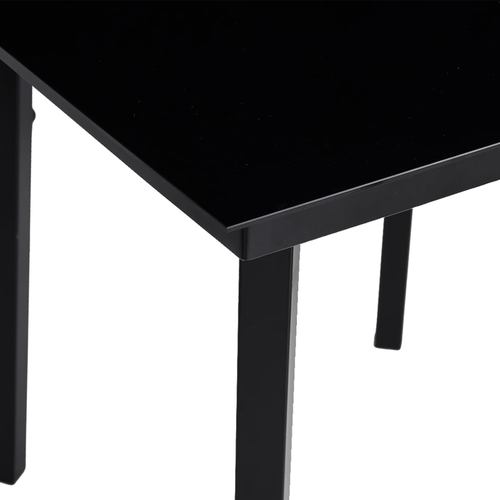 Garten-Esstisch Schwarz 140x70x74 cm Stahl und Glas