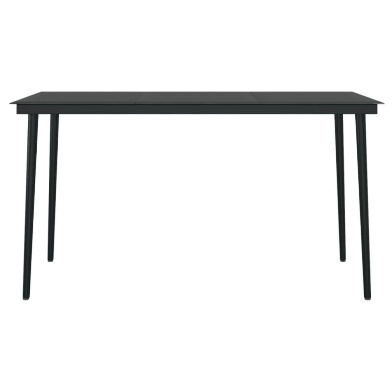 Garten-Esstisch Schwarz 140x70x74 cm Stahl und Glas