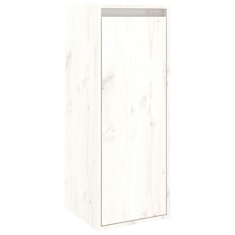 Wandschränke 2 Stk. Weiß 30x30x80 cm Massivholz Kiefer